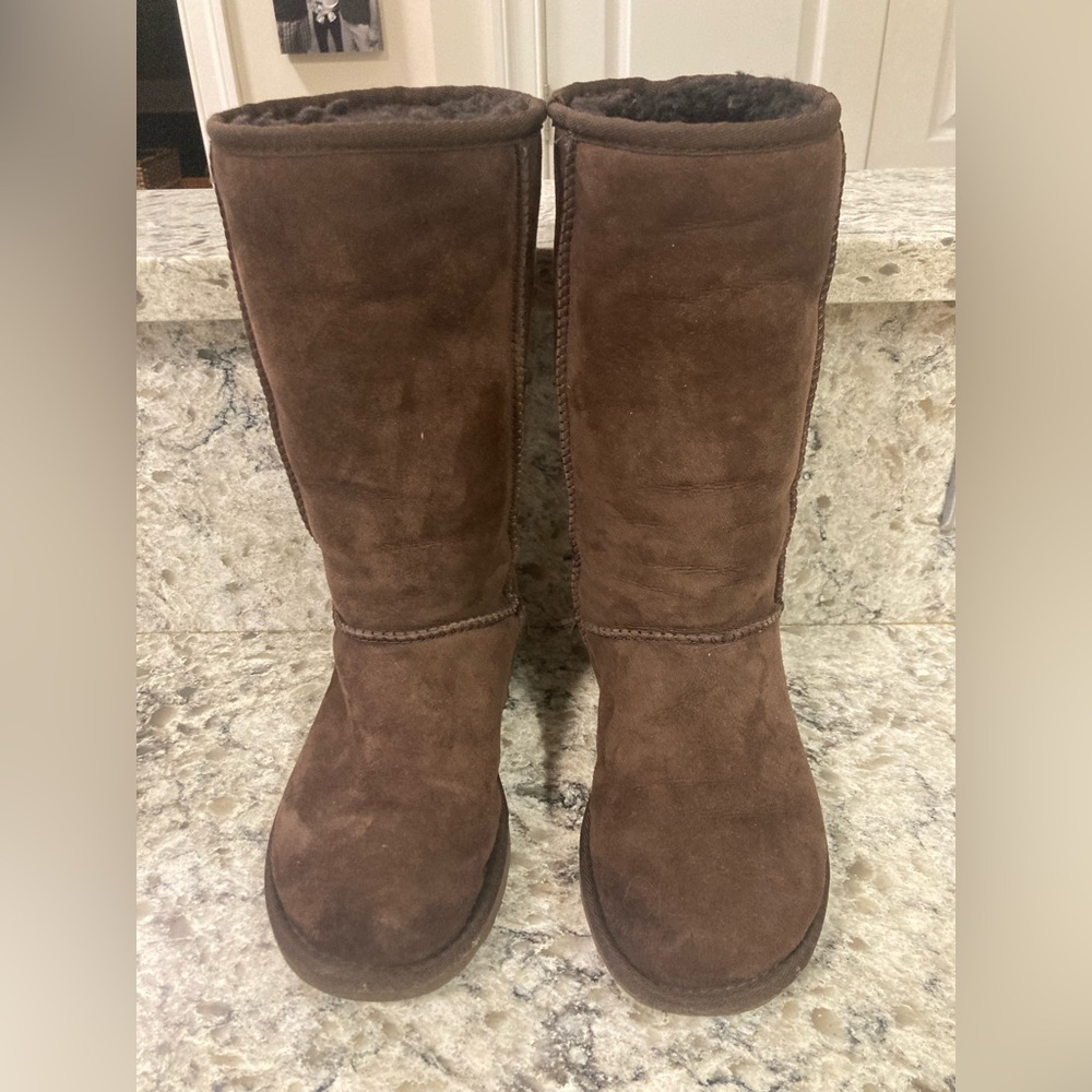 Tall chocolate brown suede Ugg boots